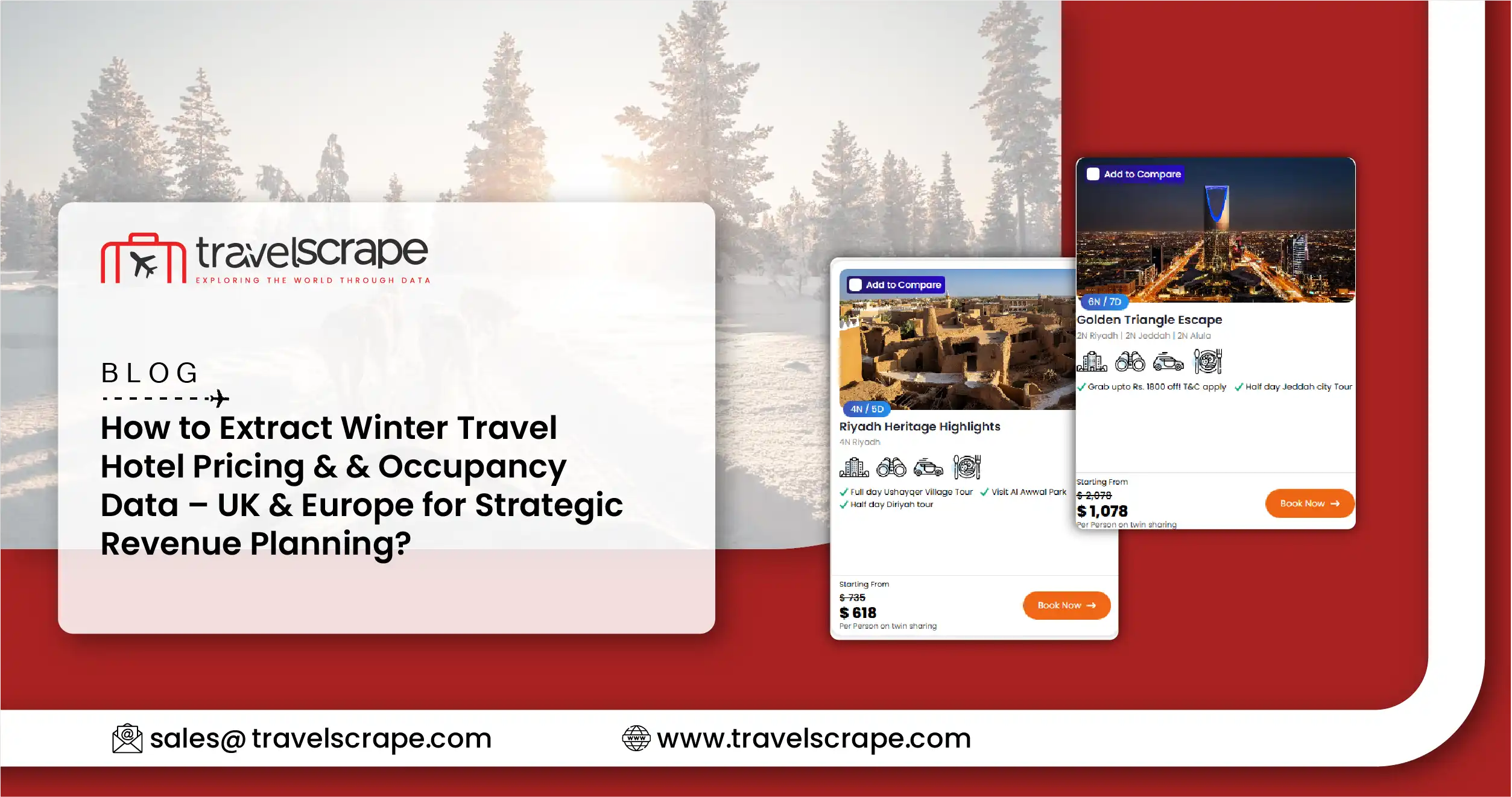 Extract Winter Travel Hotel Pricing & & Occupancy Data -UK & Europe